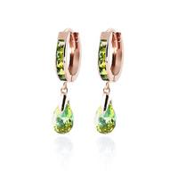 Peridot Huggie Drop Earrings 3.9ctw in 9ct Rose Gold