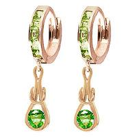 Peridot Loop Knot Huggie Earrings 1.0ctw in 9ct Rose Gold