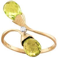 Peridot and Diamond Duo Ring 2.5ctw in 9ct Gold