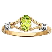 Peridot and Diamond Aspire Ring 0.45ct in 9ct Gold