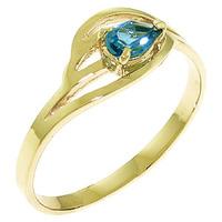 pear cut blue topaz ring 03ct in 9ct gold