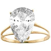 pear cut white topaz ring 50ct in 9ct gold