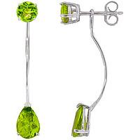 Peridot Lure Drop Earrings 4.2ctw in 9ct White Gold