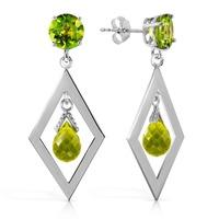 Peridot Kite Drop Earrings 2.4ctw in 9ct White Gold