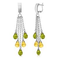 peridot and citrine droplet earrings 73ctw in 9ct white gold