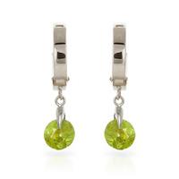 Peridot Huggie Drop Earrings 2.0ctw in 9ct White Gold