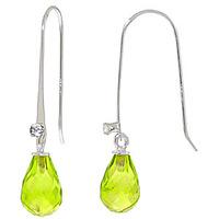 peridot and diamond drop earrings 135ctw in 9ct white gold