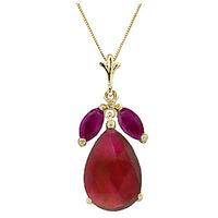 pear cut ruby pendant necklace 50ctw in 9ct gold