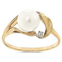 pearl and diamond ring 20ct in 9ct gold