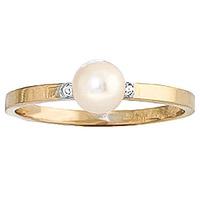 pearl and diamond ring 10ct in 9ct gold