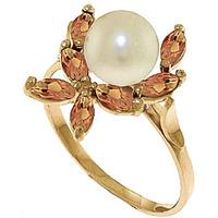 pearl and citrine ivy ring 265ctw in 9ct gold