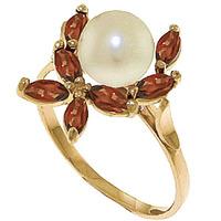 Pearl and Garnet Ivy Ring 2.65ctw in 9ct Gold