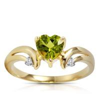 peridot and diamond ring 125ct in 9ct gold