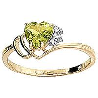 Peridot and Diamond Passion Ring 0.95ct in 9ct Gold