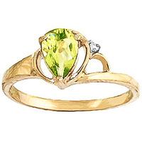 Peridot and Diamond Ring 0.65ct in 9ct Gold