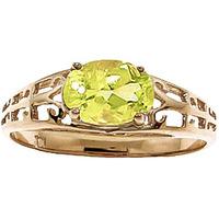 Peridot Catalan Filigree Ring 1.15ct in 9ct Gold