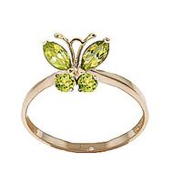 Peridot Butterfly Ring 0.6ctw in 9ct Gold