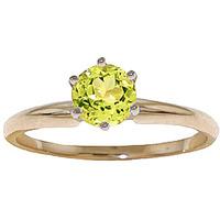 Peridot Crown Solitaire Ring 0.65ct in 9ct Gold