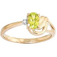 Peridot and Diamond Ring 0.45ct in 9ct Gold