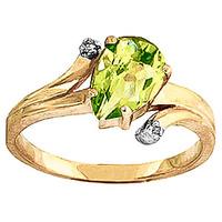 peridot and diamond flank ring 15ct in 9ct gold