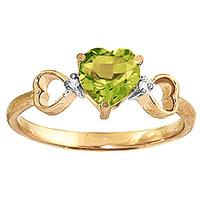 Peridot and Diamond Trinity Ring 0.6ct in 9ct Gold