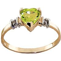 Peridot and Diamond Ring 0.95ct in 9ct Gold