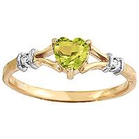 Peridot and Diamond Ring 0.45ct in 9ct Gold