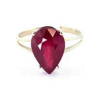 Pear Cut Ruby Ring 5.0ct in 9ct Gold