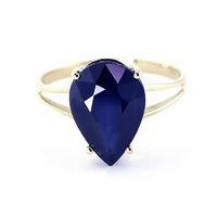 Pear Cut Sapphire Ring 4.65ct in 9ct Gold