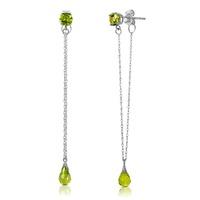 Peridot Monte Carlo Drop Earrings 3.15ctw in 9ct White Gold