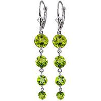 Peridot Quadruplo Drop Earrings 7.8ctw in 9ct White Gold