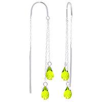 Peridot Scintilla Briolette Earrings 2.5ctw in 9ct White Gold