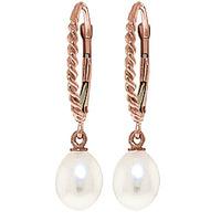 Pearl Drop Earrings 8.0ctw in 9ct Rose Gold