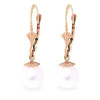 Pearl Snowcap Drop Earrings 4.0ctw in 9ct Rose Gold