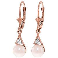 Pearl and Diamond Drop Earrings 4.0ctw in 9ct Rose Gold
