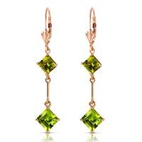 Peridot Two Tier Drop Earrings 3.75ctw in 9ct Rose Gold