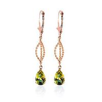 Peridot Sceptre Drop Earrings 3.0ctw in 9ct Rose Gold