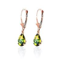 Peridot Belle Drop Earrings 3.0ctw in 9ct Rose Gold