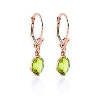 Peridot Drop Earrings 3.1ctw in 9ct Rose Gold