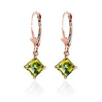 Peridot Drop Earrings 3.2ctw in 9ct Rose Gold