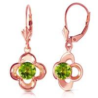 Peridot Corona Drop Earrings 1.1ctw in 9ct Rose Gold