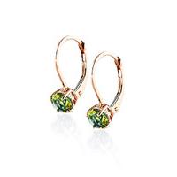 Peridot Boston Drop Earrings 1.2ctw in 9ct Rose Gold