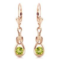 peridot san francisco drop earrings 13ctw in 9ct rose gold