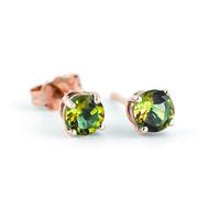 peridot stud earrings 095ctw in 9ct rose gold