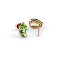 Peridot Stud Earrings 3.0ctw in 9ct Rose Gold