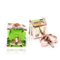 Peridot Stud Earrings 1.75ctw in 9ct Rose Gold