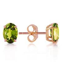 Peridot Stud Earrings 1.8ctw in 9ct Rose Gold