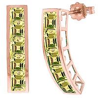 Peridot Channel Set Stud Earrings 4.5ctw in 9ct Rose Gold