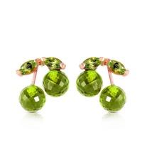 Peridot Cherry Drop Stud Earrings 2.9ctw in 9ct Rose Gold