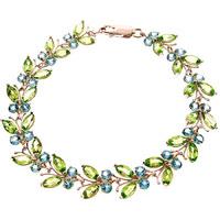 peridot and blue topaz butterfly bracelet 165ctw in 9ct rose gold